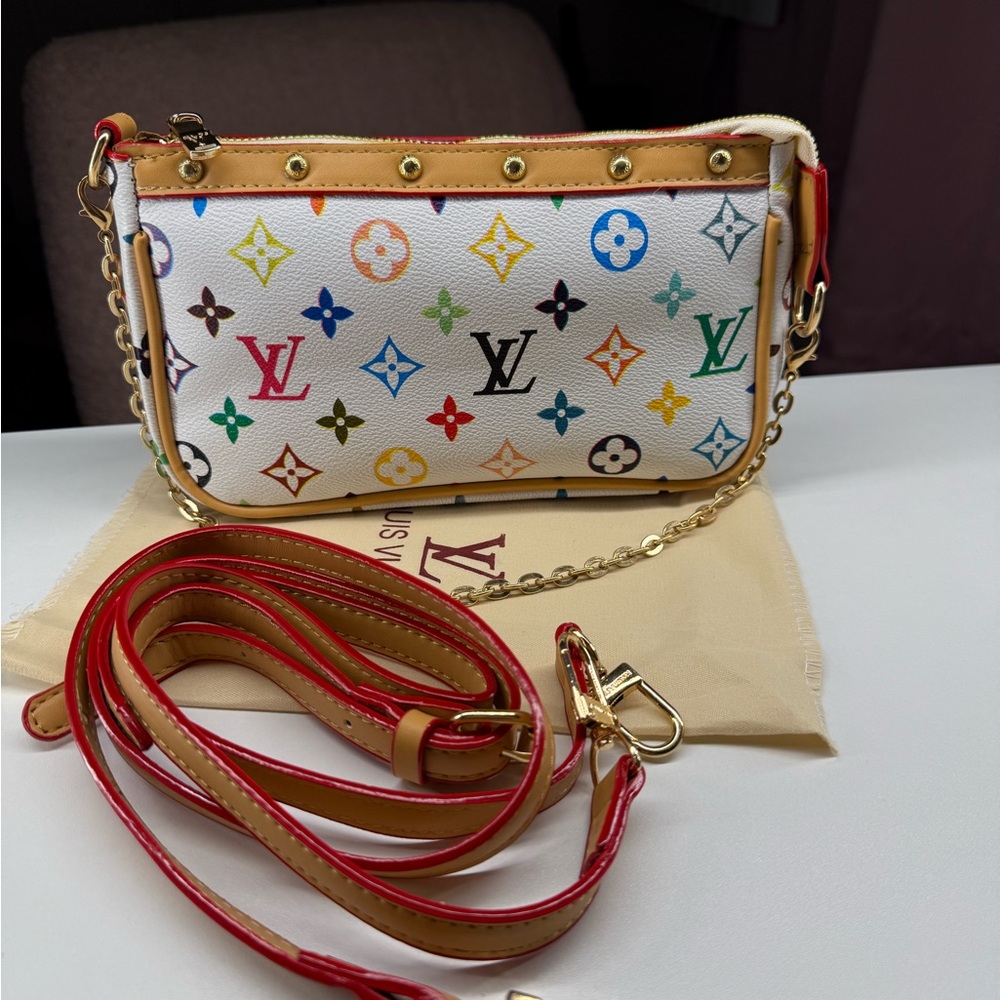 Louis Vuitton Multicolor Monogram Mini Pochette - White - Picture 4 of 6